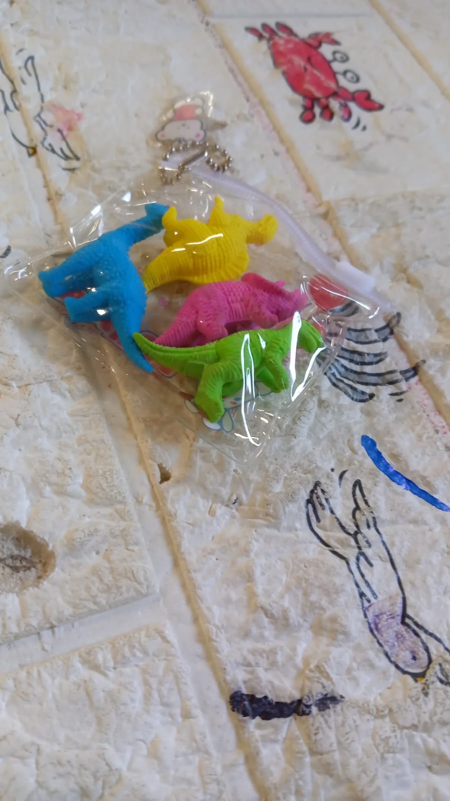 Set of dinosaur erasers for childrenβs school supplies