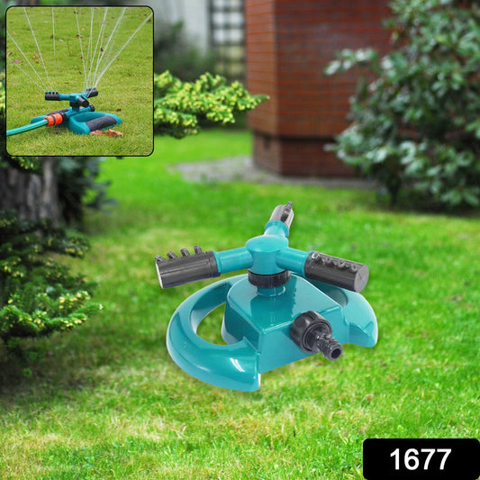 3 Arm 360Β° Sector Rotating Water Sprinkler Garden Pipe Hose Irrigation Yard