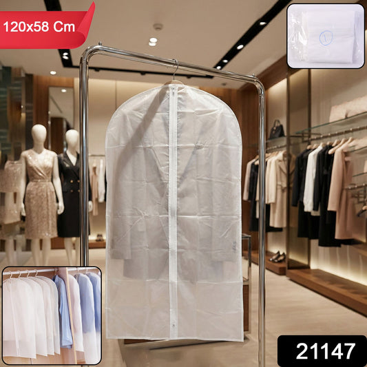 Transparent Garment Cover Bag (120 Γ 58 cm, 1 Pc)
