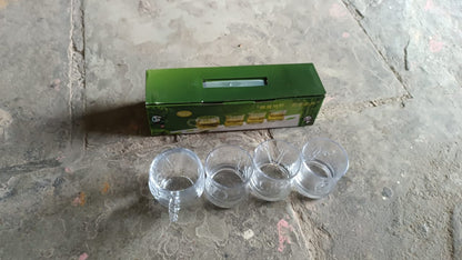 Glass 3 Pc Mug & 1 Pc Cup Set, Water glass (4 Pcs Set)